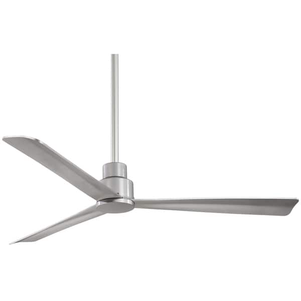 Shop Simple 52 Ceiling Fan Outdoor In Silver Finish W Silver