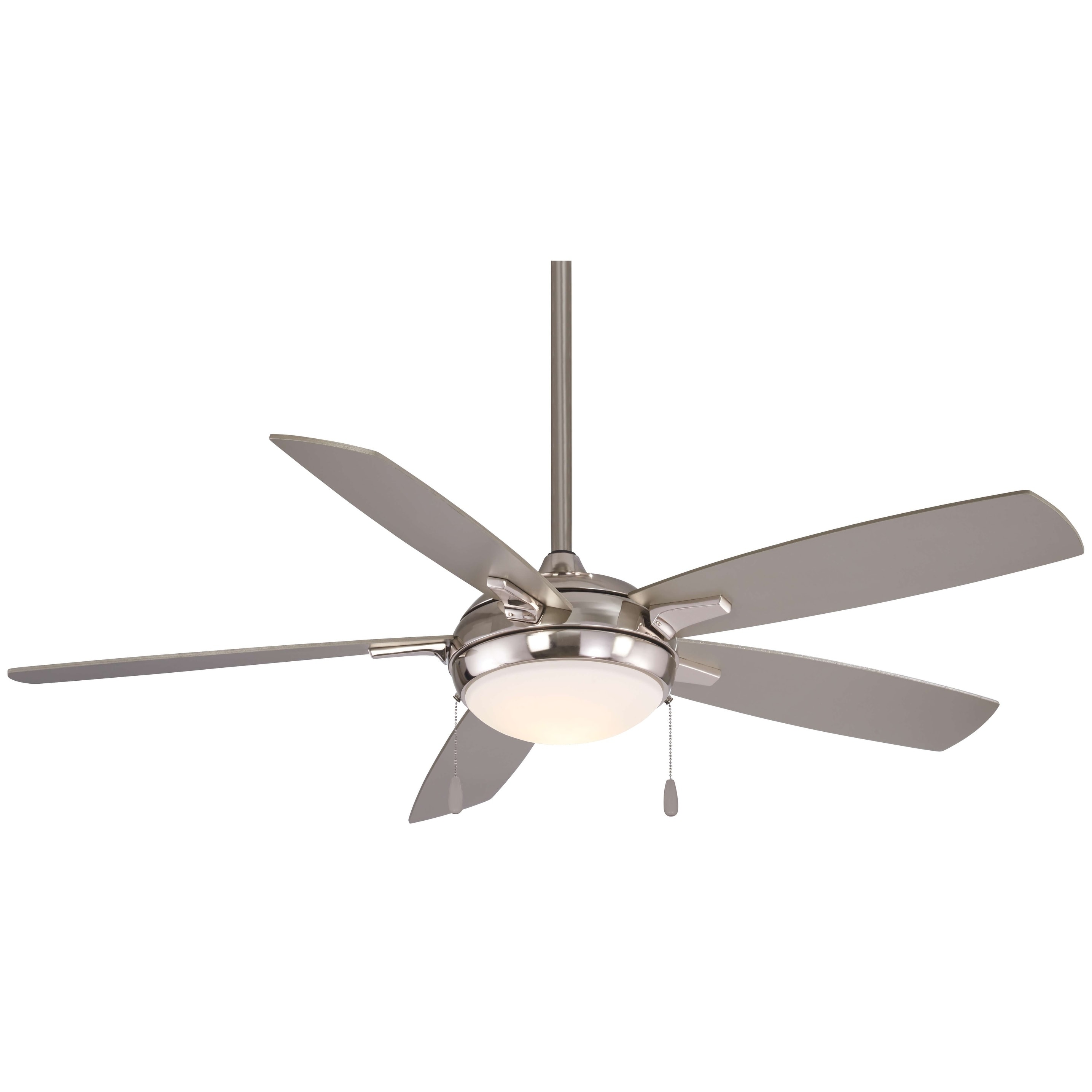 Lun Aire With Led Light 54 Ceiling Fan In Brushed Nickel Finish W Silver Blades By Minka Aire