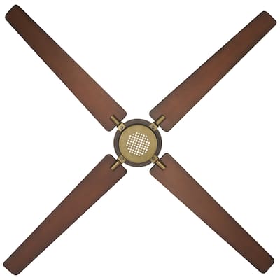 Spectre Ceiling Fan In Oil Rubbed Bronze With Antique Brass Finish W/Tobacco Blades