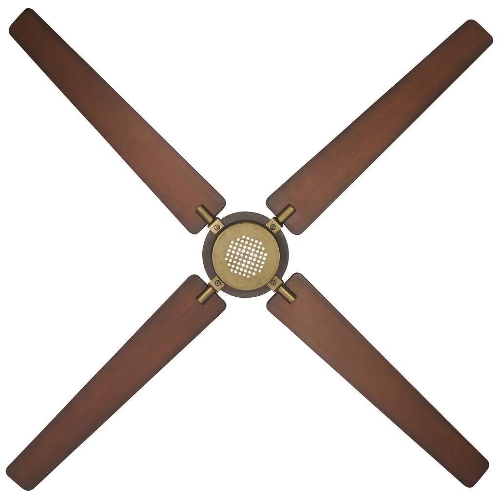 Spectre Ceiling Fan In Oil Rubbed Bronze With Antique Brass Finish W/Tobacco Blades