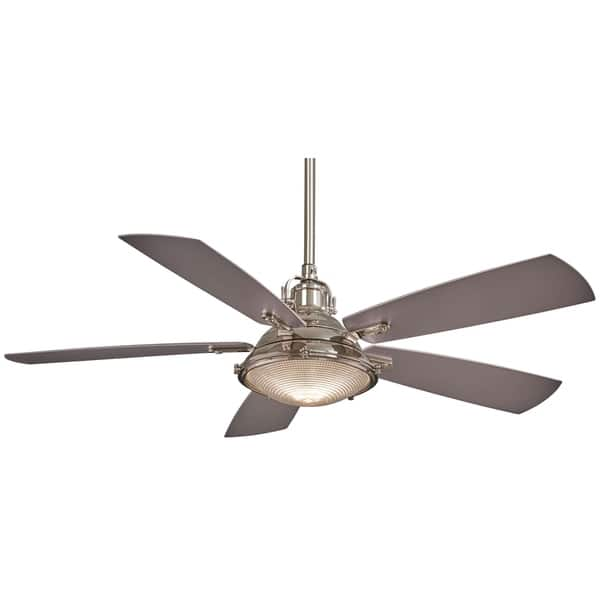 Shop Groton 56 Ceiling Fan In Polished Nickel Finish W Silver