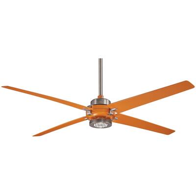 Spectre Ceiling Fan In Brushed Nickel/Orange Finish W/Orange Blades