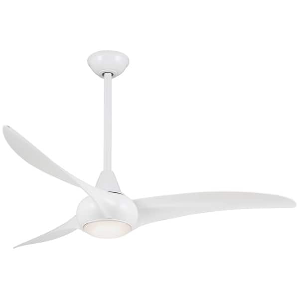 Shop Light Wave 52 Inch Ceiling Fan In White Finish W White Blades