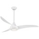 preview thumbnail 1 of 5, Minka Aire Light Wave White 3 Blade 52 Inch Ceiling Fan With LED Light