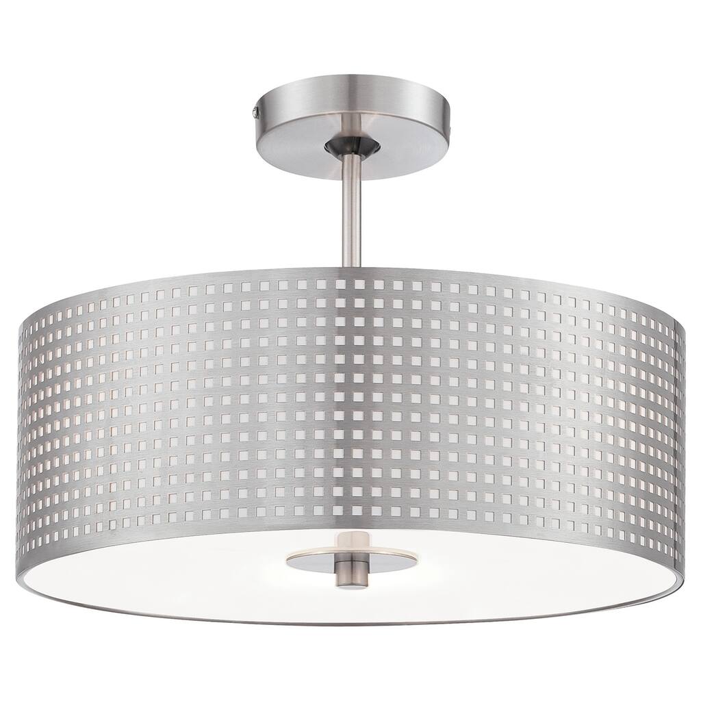 George Kovacs Grid Brushed Nickel 3 Light Semi Flush