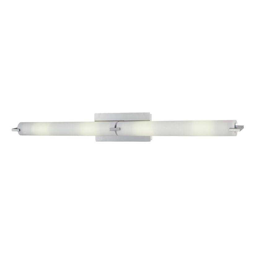 George Kovacs Tube Chrome And Etched White Glass LED Bath