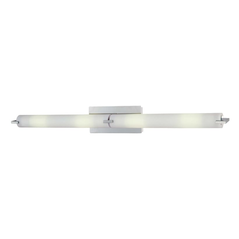 George Kovacs Tube Chrome And Etched White Glass LED Bath - Bed