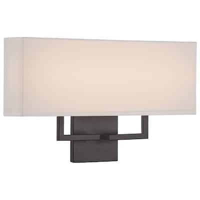 George Kovacs Bronze And Off White Shade LED Wall Sconce