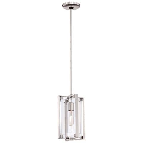 Crystal Clear Polished Nickel 1 Light Mini Pendant by Minka Kovacs
