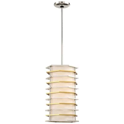 George Kovacs Levels Polished Nickel With Gold And Pure White Pendant
