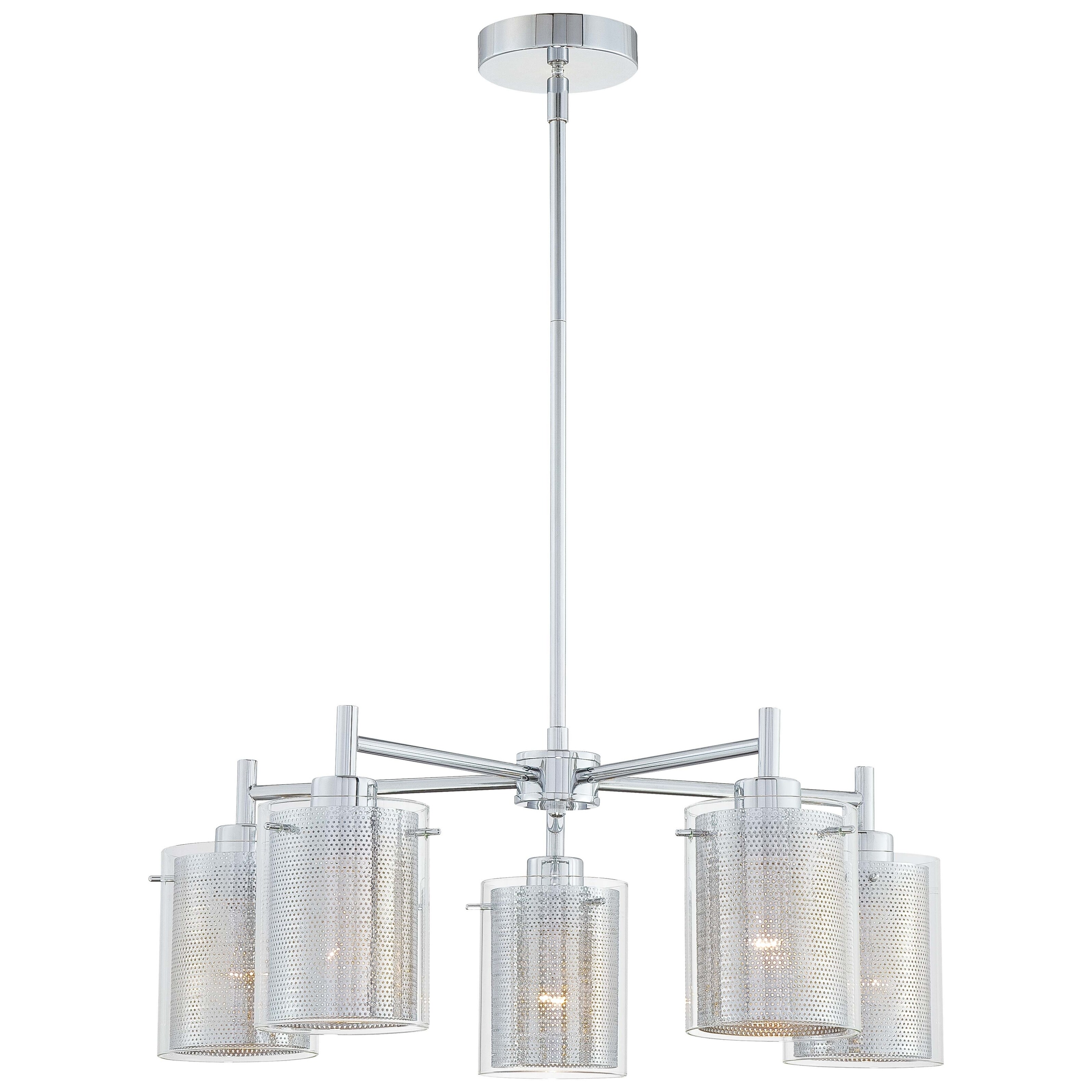 Grid Chrome 5 Light Chandelier By George Kovacs - Chandeliers For Bedrooms by Overstock.com