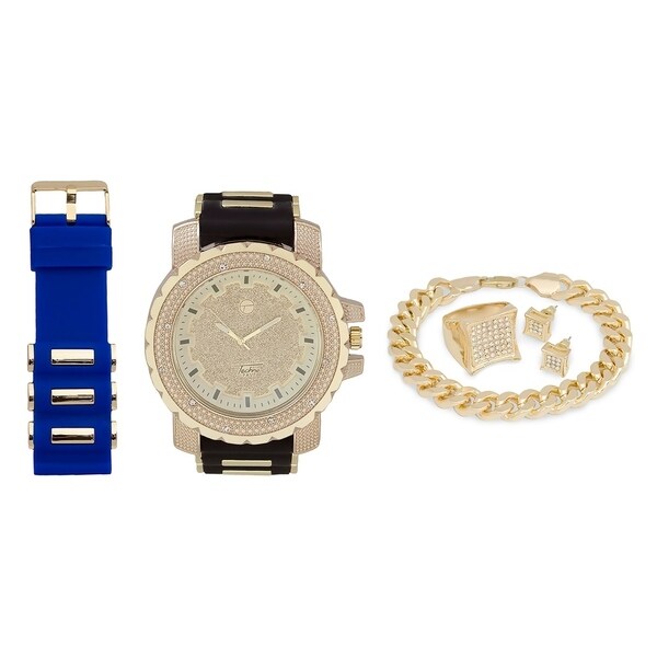 techno pave quartz watch