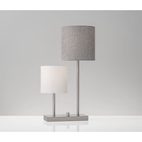 Modern Contemporary Lamp Shade Table Lamps Find Great Adesso Aubrey Brushed Steel Table Lamp