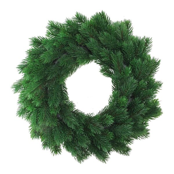 16 Decorative Green Pine Artificial Christmas Wreath Unlit