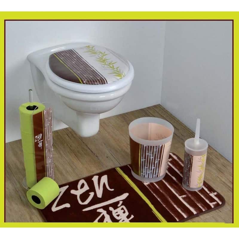 Evideco Jade Freestanding Printed Toilet Tissue Paper Roll Holder Reserve 4 Rolls