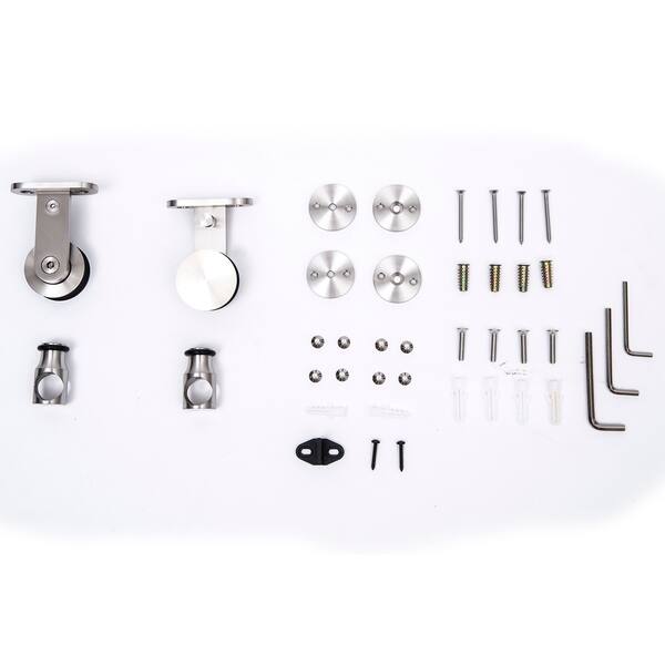 Shop Homcom Modern 6 6 Interior Sliding Barn Door Kit Hardware