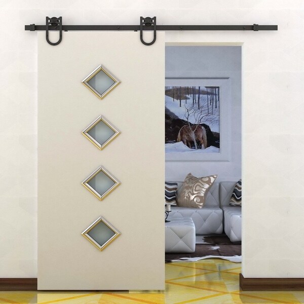 Homcom Rustic 6 Interior Sliding Barn Door Kit Hardware Set Homcom Rustic 6 X27 Interior Sliding Barn Door Kit Hardware Set Black Cross