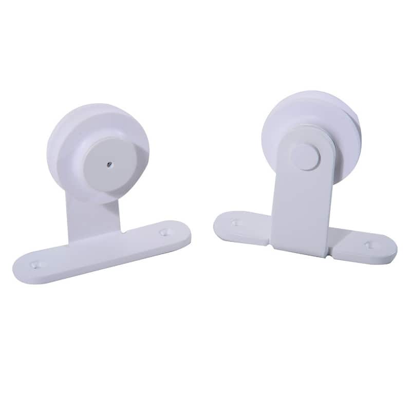 HomCom 6-foot White Sliding Barn Door Hardware Kit