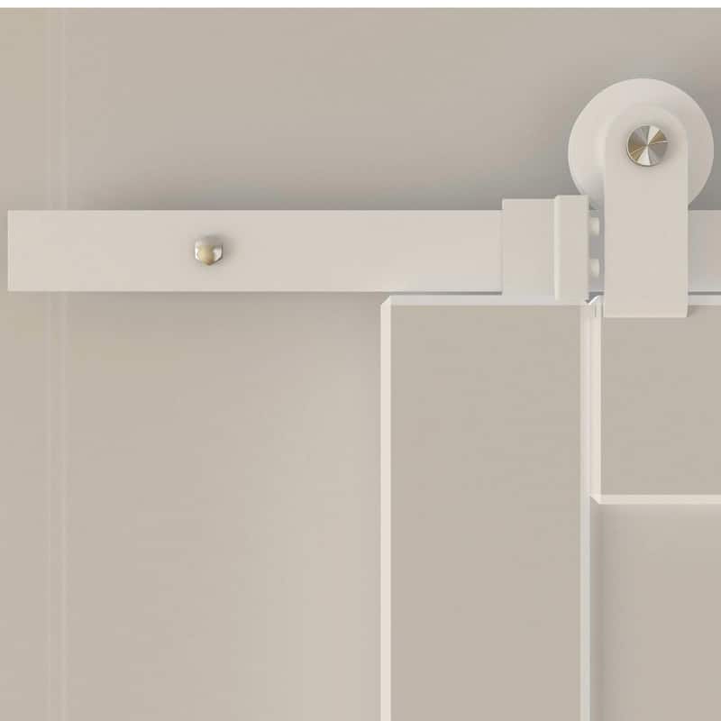 HomCom 6-foot White Sliding Barn Door Hardware Kit