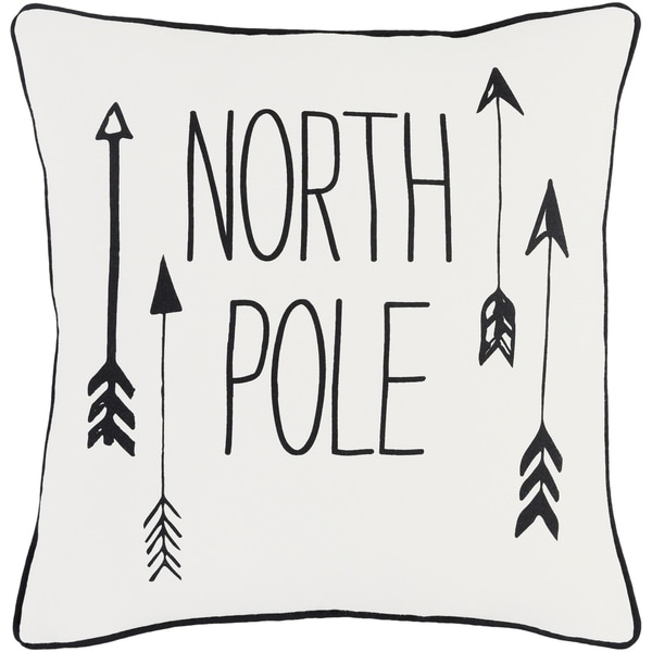 Aquilonem North Pole Holiday WhiteDown or Poly Filled Throw Pillow 18-inch
