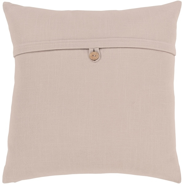 Demetra Traditional Button Taupe Feather Down or Poly Filled Throw Pillow 18-inch