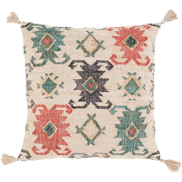 Maddox Traditional Teal Feather Down or Poly Filled Throw Pillow 20-inch
