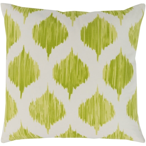 Valeriya Modern Ikat Lime Feather Down or Poly Filled Throw Pillow 18-inch