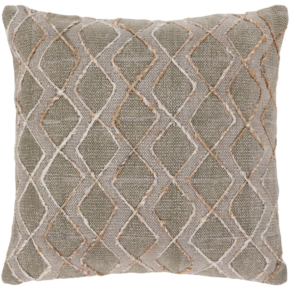 Traditional Light Gray Feather Down Lumbar Poly Filled Throw Pillow