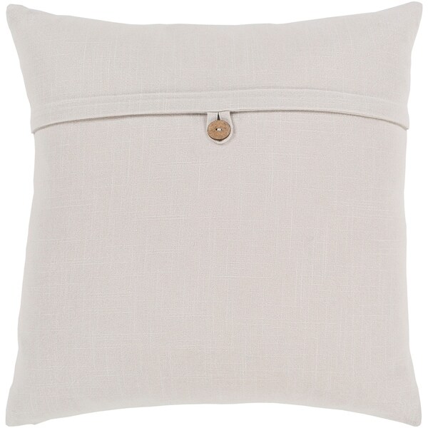 Demetra Traditional Button Ivory Feather Down or Poly Filled Throw Pillow 18-inch