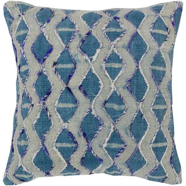 Mahva Traditional Dark Blue Feather Down or Poly Filled Throw Pillow 20-inch