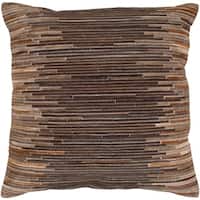 Aatos Hide Dark Brown Feather Down or Poly Filled Throw Pillow 20-inch