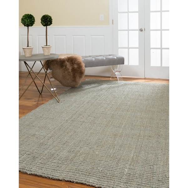 Natural Area Rugs 100% Natural Fiber Handmade Chunky Cornelia Jute Rectangular Rug (8' X 10') Greenish Grey - 8' x 10'