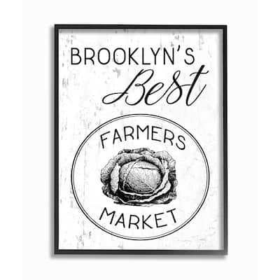 Stupell Brooklyns Best Farmers Market Framed Giclee Texture Art