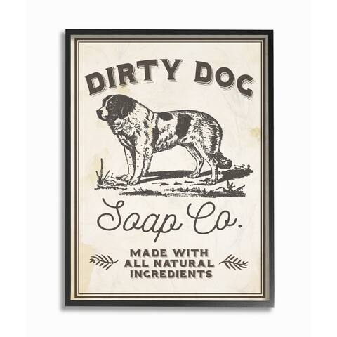 Dirty Dog Soap Co Vintage Sign Framed Giclee Texture Art