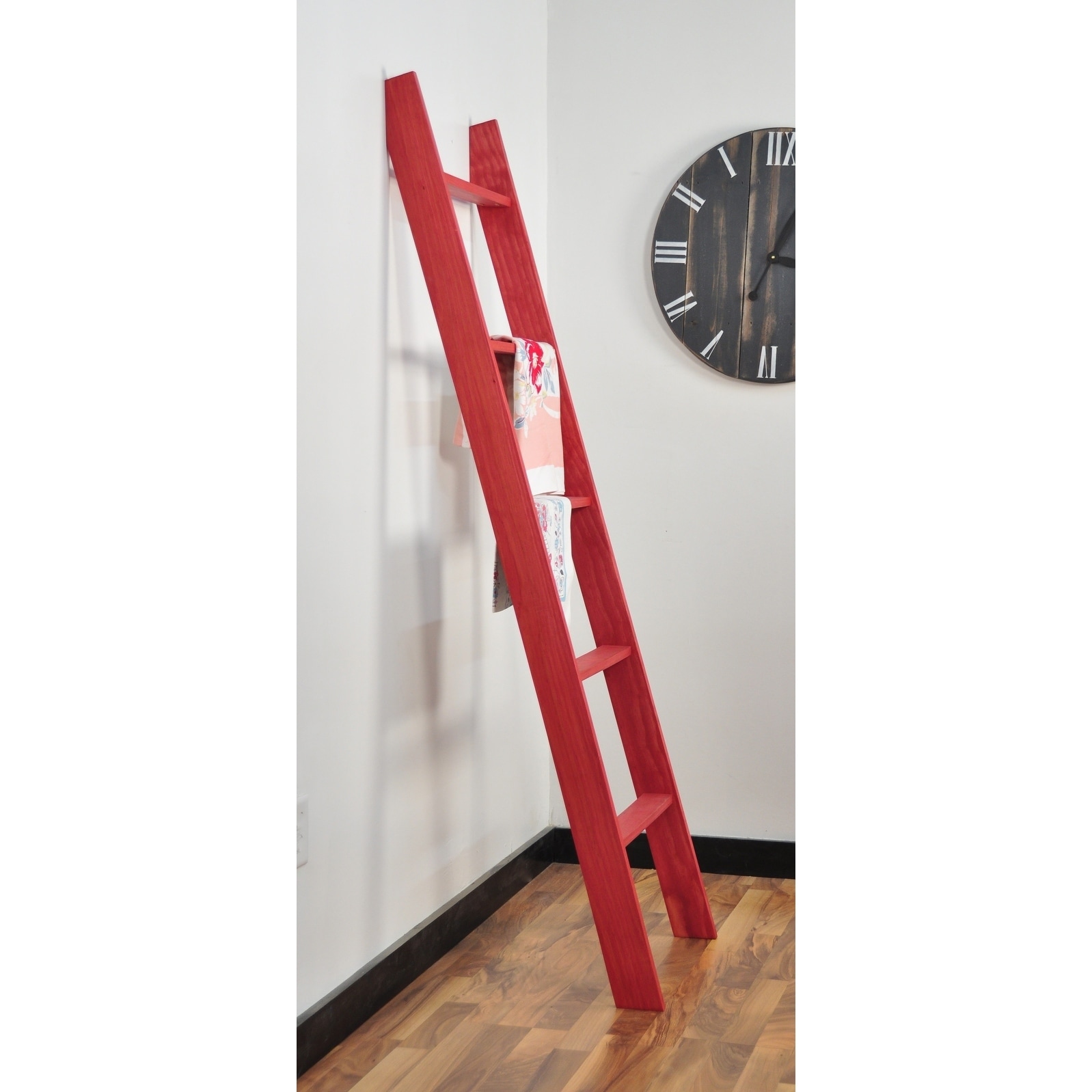 Shop Red Holland 72 In Decorative Blanket Ladder Free Shipping