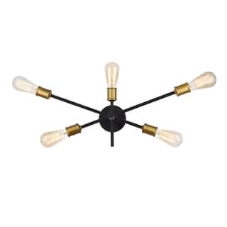 Axel Collection Wall Sconce D24.7 H9.9 Lt:5 Black and Brass Finish