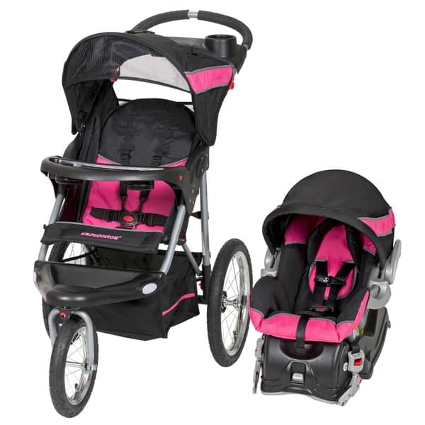 slide 2 of 5, Baby Trend Expedition Jogger Travel System,Bubble Gum