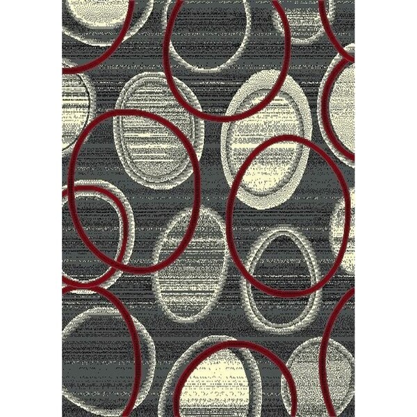 Cambridge Urban Circle Grey Area Rug - 7'9" x 10'6"