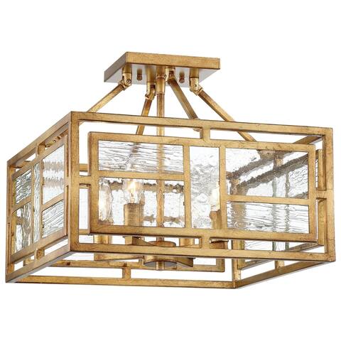 Edgemont Park Pandora Gold Leaf 4 Light Semi Flush By Minka Metropolitan