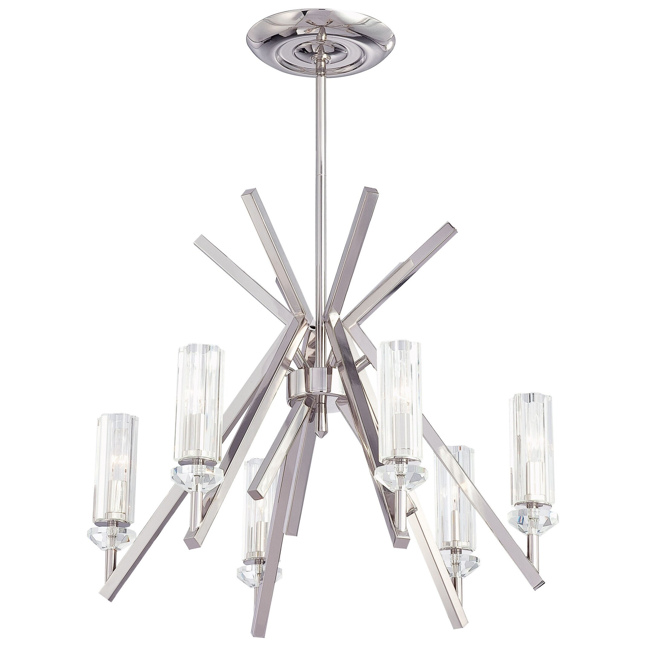 Fusano Polished Nickel 6 Light Chandelier By Minka Metropolitan - Chandeliers For Bedrooms by Overstock.com