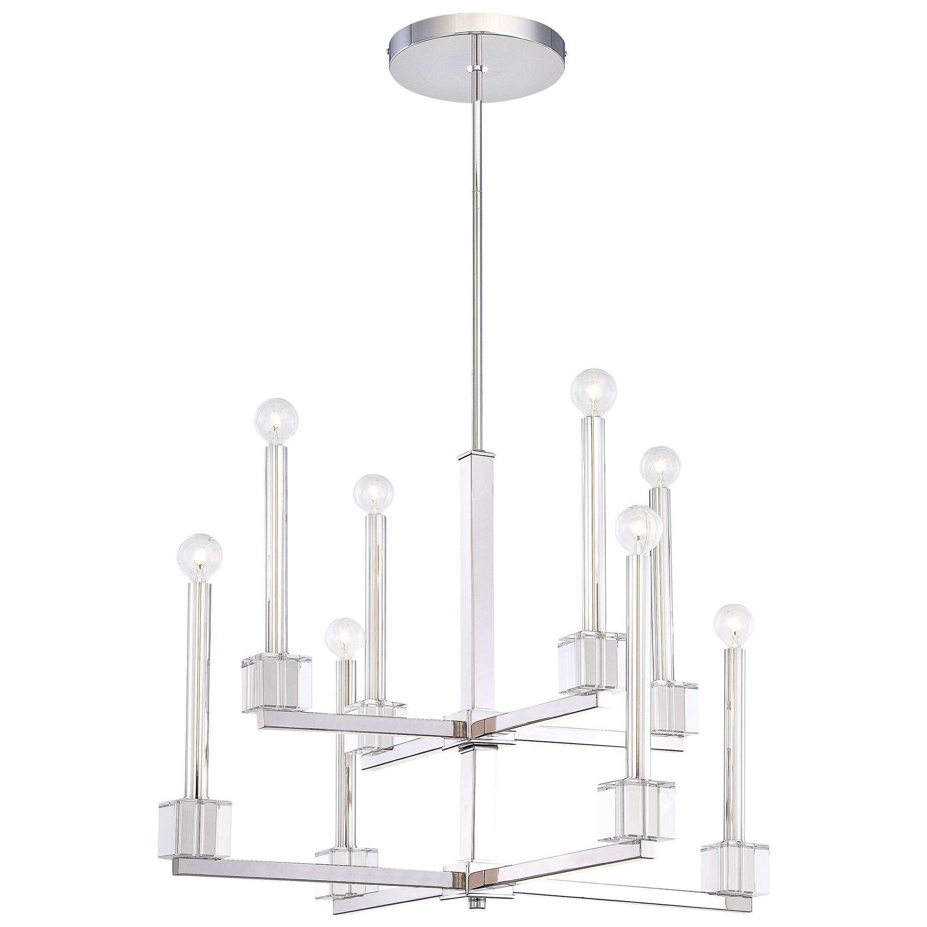 Chadbourne Polished Nickel 8 Light Chandelier By Minka Metropolitan - Chandeliers For Bedrooms by Overstock.com