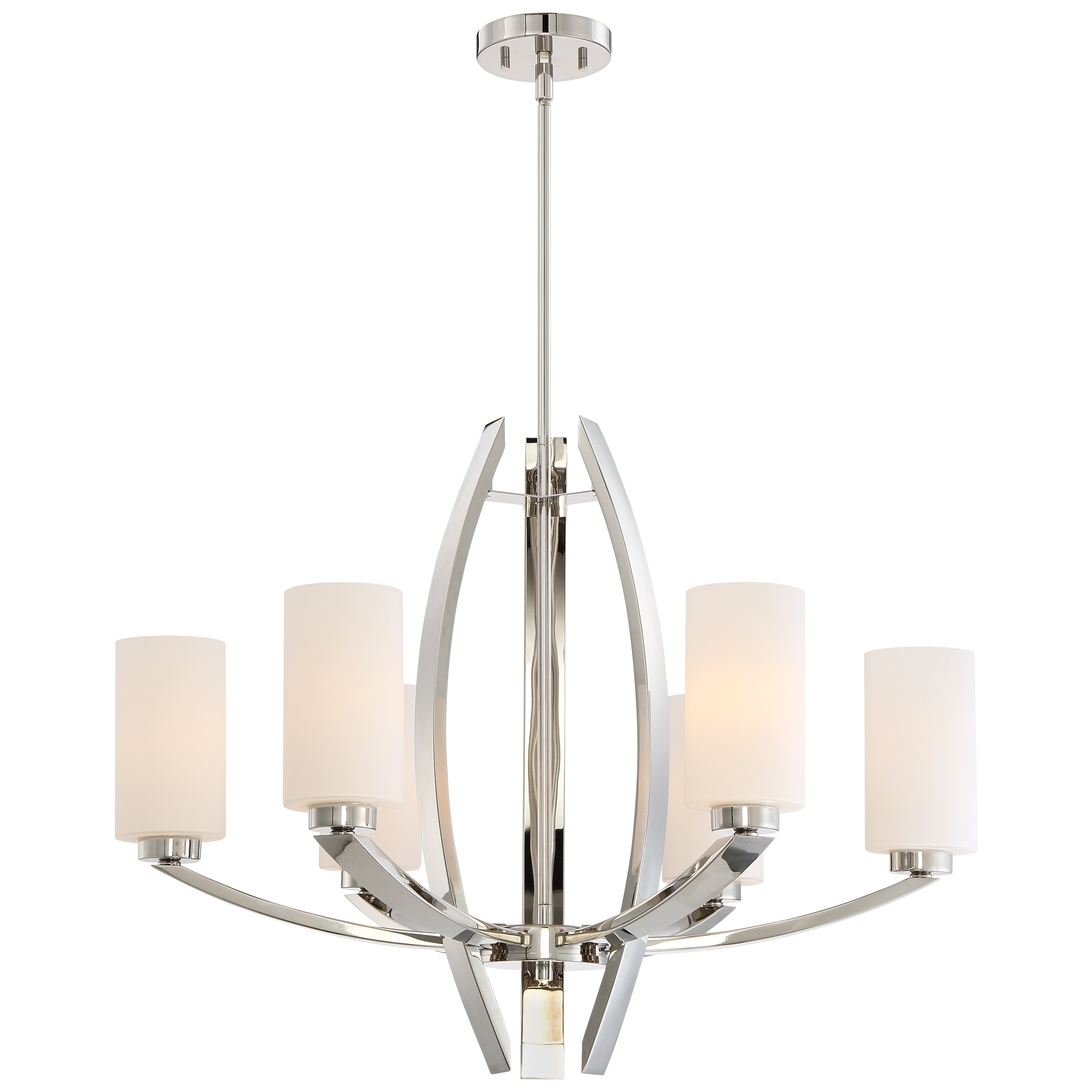 Glimrende Polished Nickel 6 Light Chandelier By Minka Metropolitan - Chandeliers For Bedrooms by Overstock.com