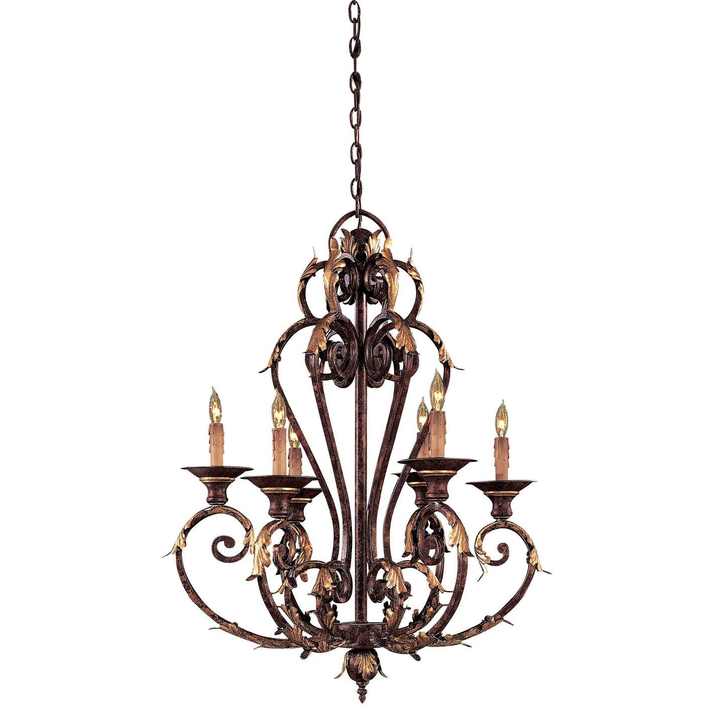 Zaragoza Golden Bronze 6 Light Chandelier By Minka Metropolitan - Chandeliers For Bedrooms by Overstock.com