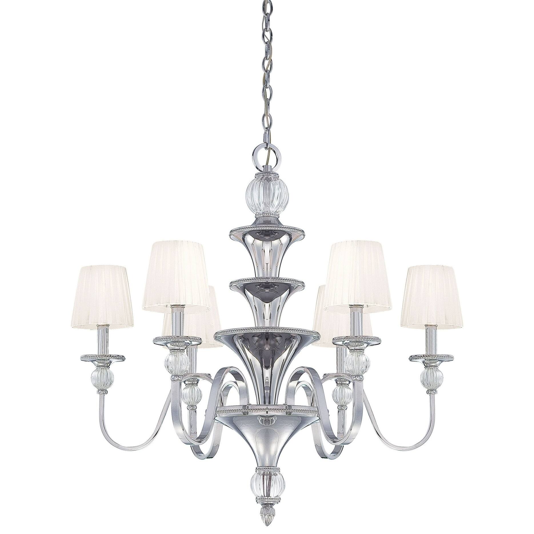 Aise Polished Nickel 6 Light Chandelier By Minka Metropolitan - Chandeliers For Bedrooms by Overstock.com