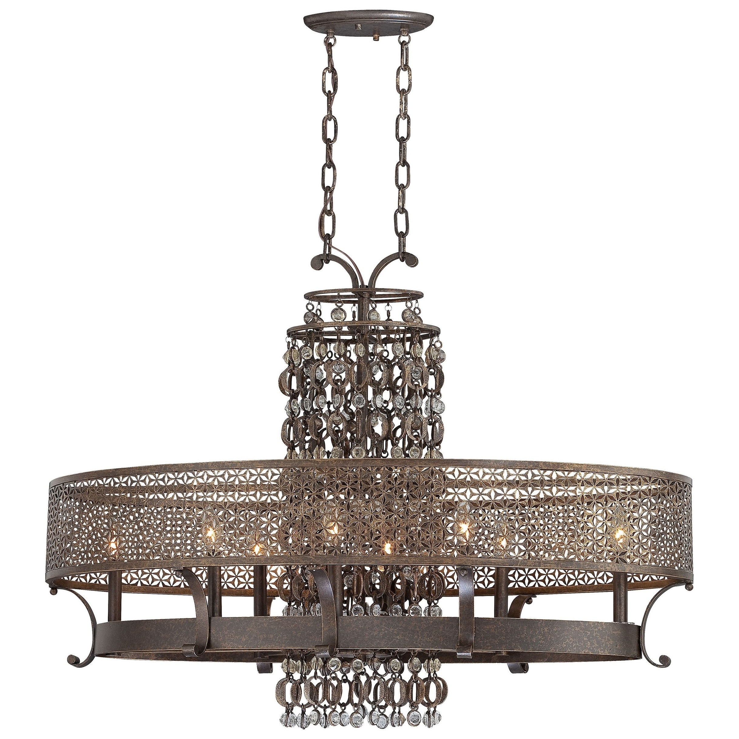 Ajourer French Bronze 8 Light Oval Chandelier By Minka Metropolitan - Chandeliers For Bedrooms by Overstock.com