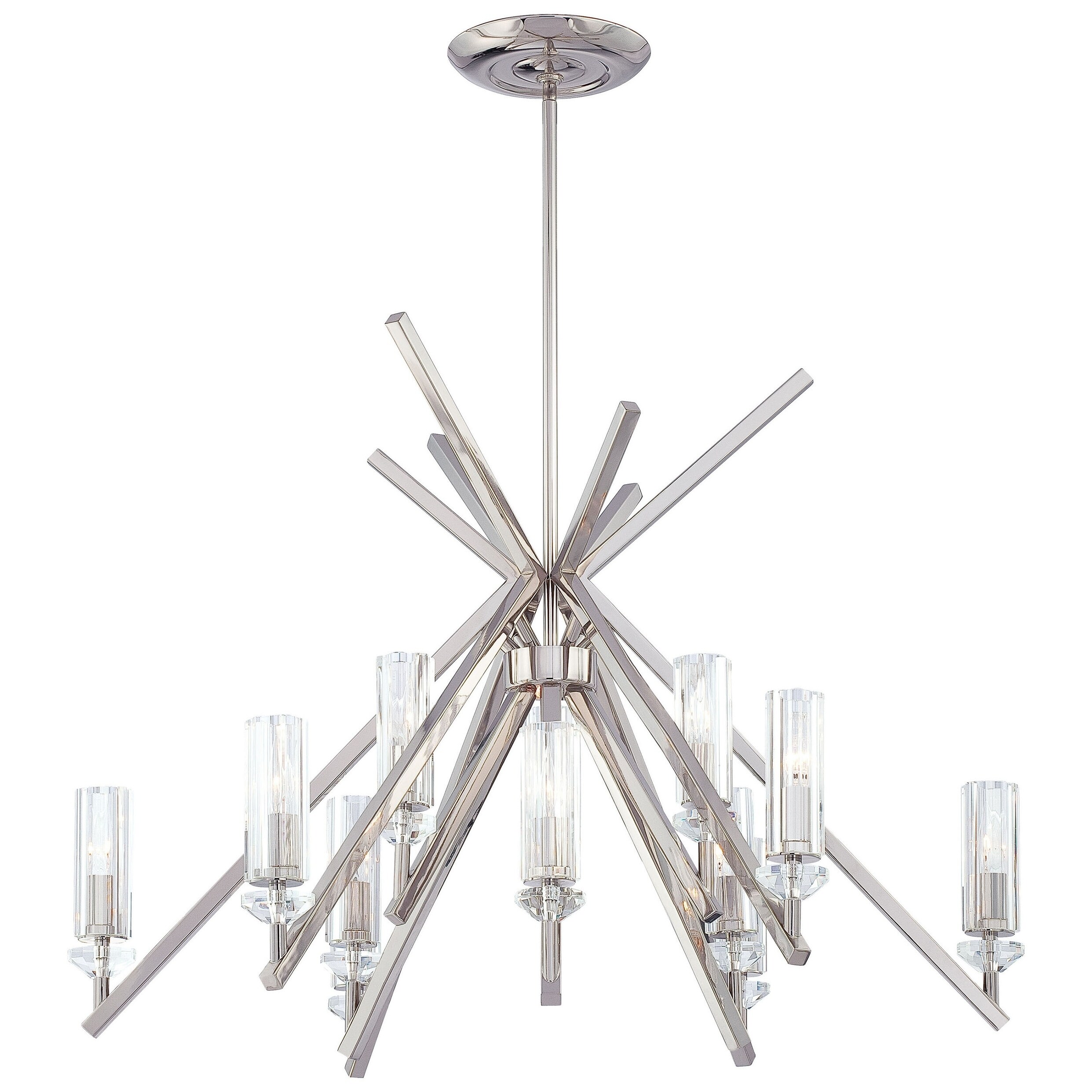 Fusano Polished Nickel 12 Light Chandelier By Minka Metropolitan - Chandeliers For Bedrooms by Overstock.com