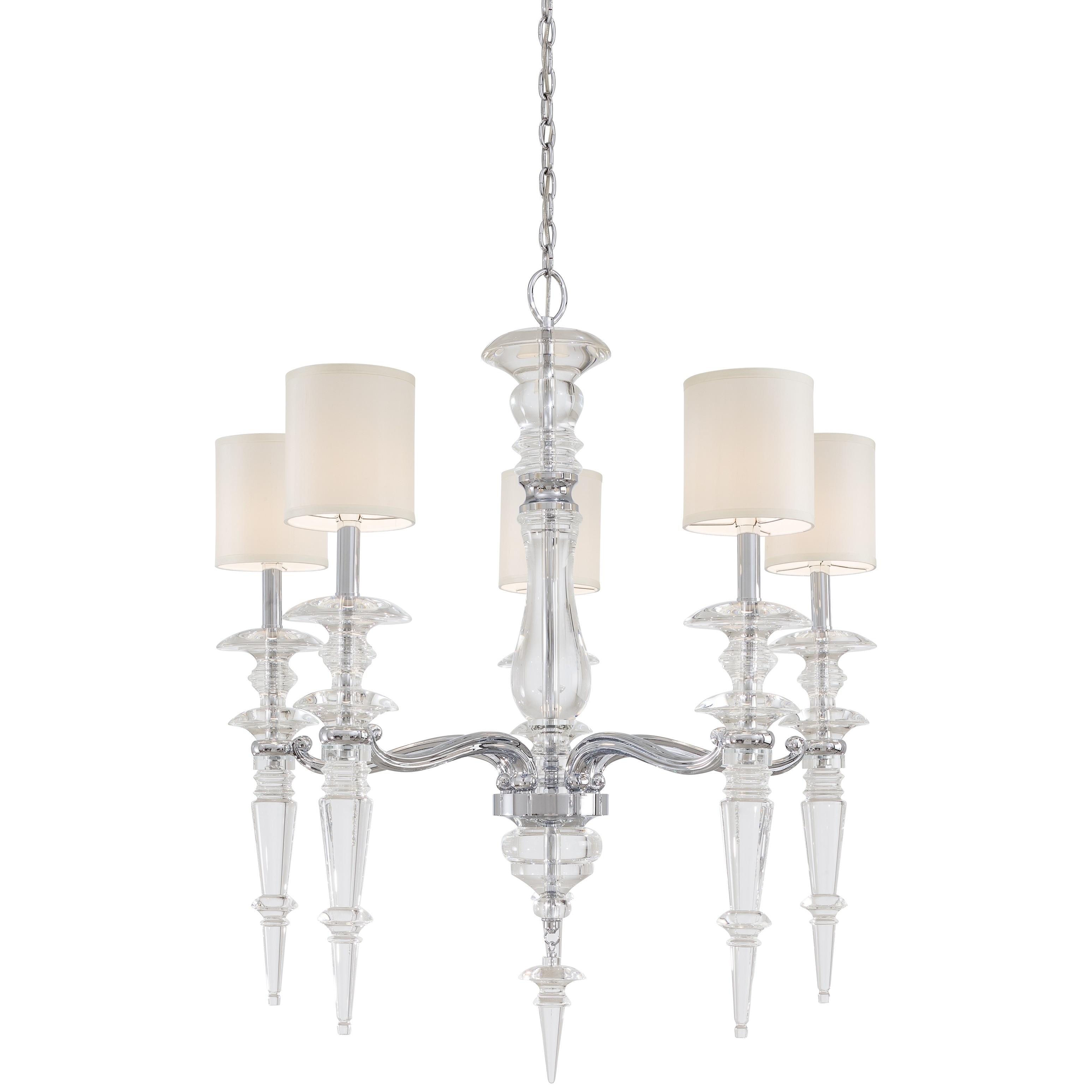 Kingswell Chrome 5 Light Chandelier By Minka Metropolitan - Chandeliers For Bedrooms by Overstock.com