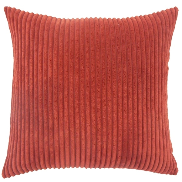 Calvine Solid Down Filled Throw Pillow in Crimson