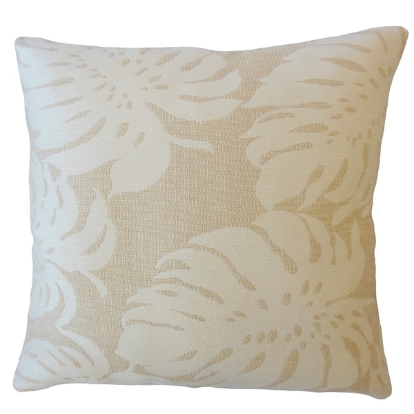 Quince Floral Down Filled Throw Pillow in Shell