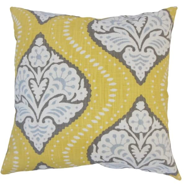 Yantse Ikat Down Filled Throw Pillow in Dandelion Overstock 18075517